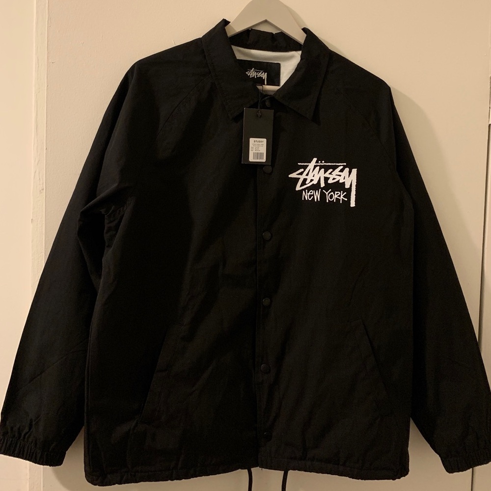 Black Stussy Coaches Jacket